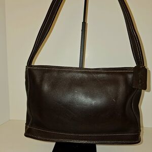 No.17 Coach Old Coach 9309 Dark Brown Leather Vintage Purse Bag Clutch